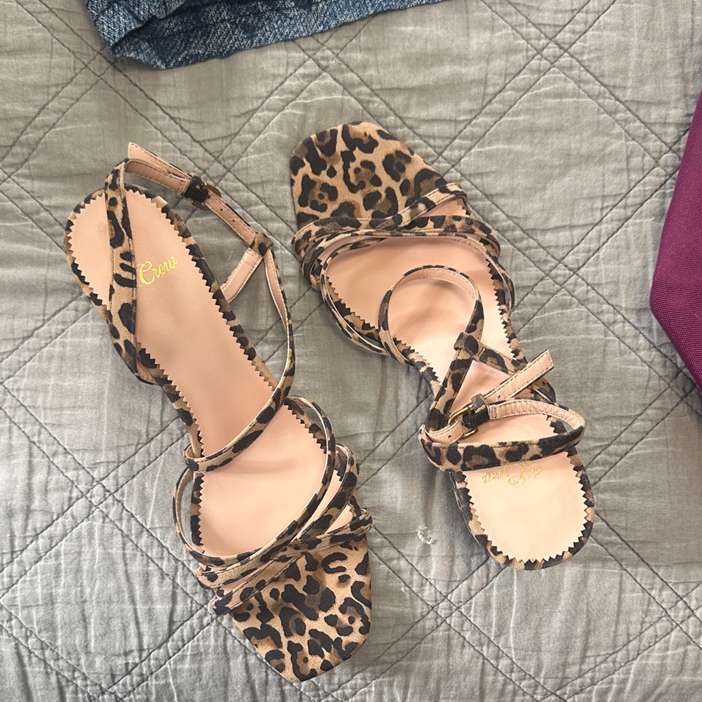 J. Crew Animal Print Strappy Sandals